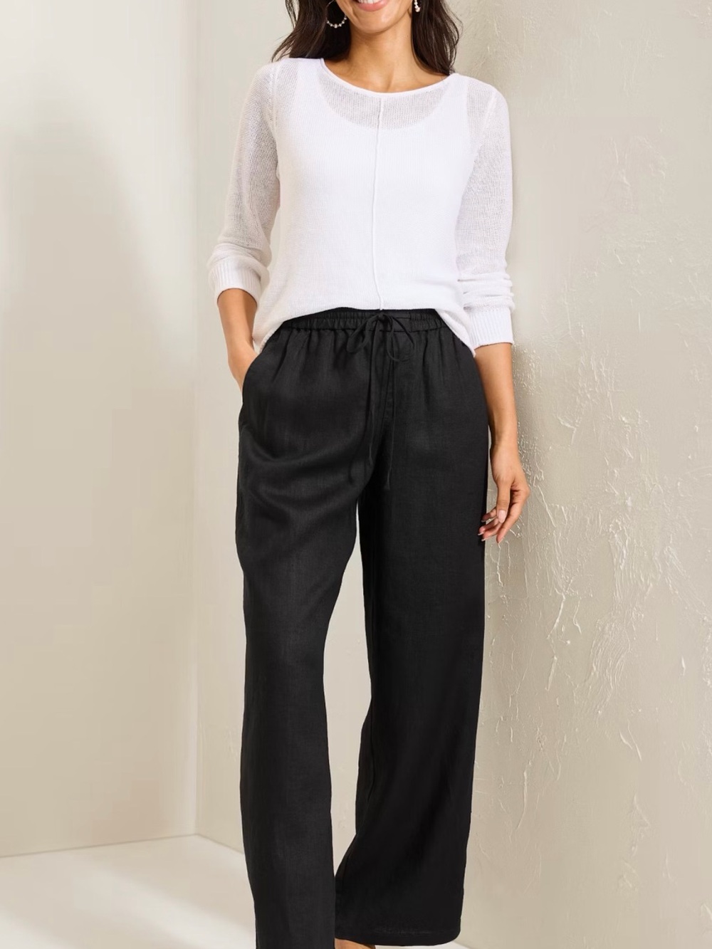 Tommy Bahama XS/TP Black Linen Blend Casual Pants